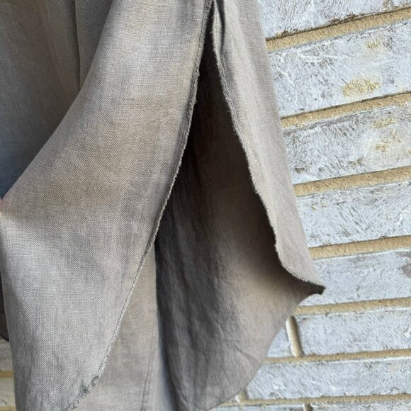 Splendid Iris Made in Italy 100% Linen Split Side Cropped Pants Women's Size L - Picture 6 of 8